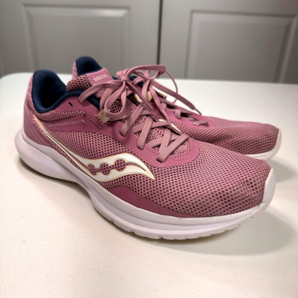 Saucony Axon 3 Womens Running Shoes Pink Mauve Mesh Athletic Sneakers Size 9.5